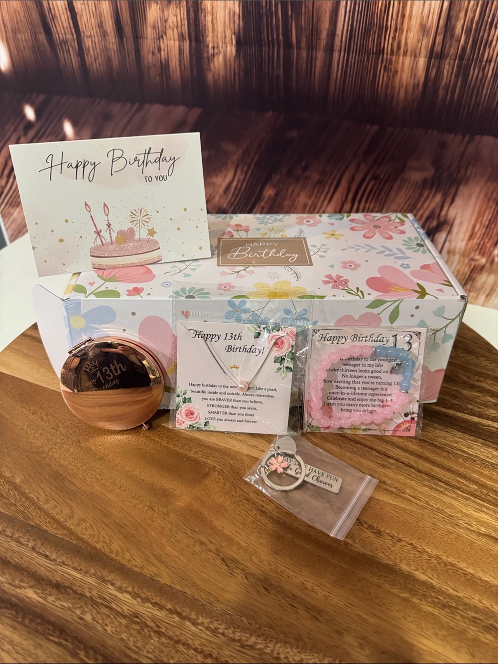 Happy 13th Birthday Pink Floral Gift Box Set